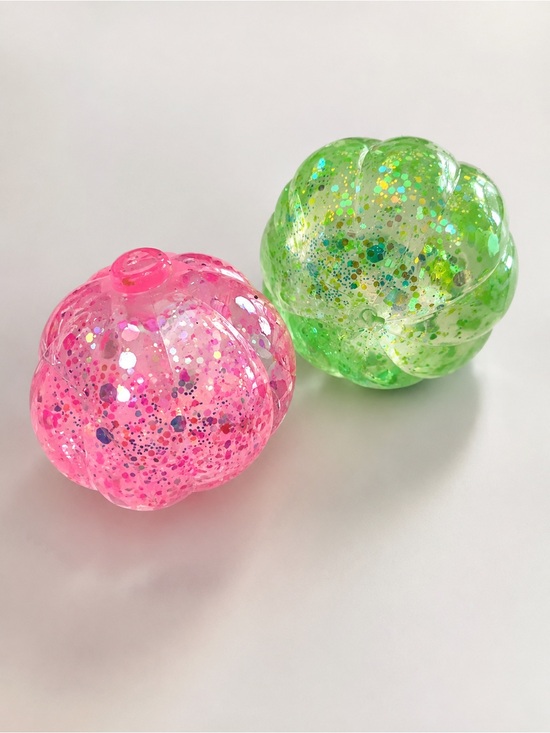 Other - Halloween Glitter Pumpkin Squeeze Balls - 4 pieces stress Pumpkins